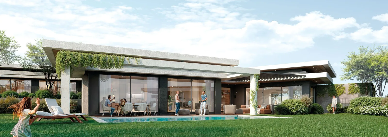Havuzlu villa cephesi