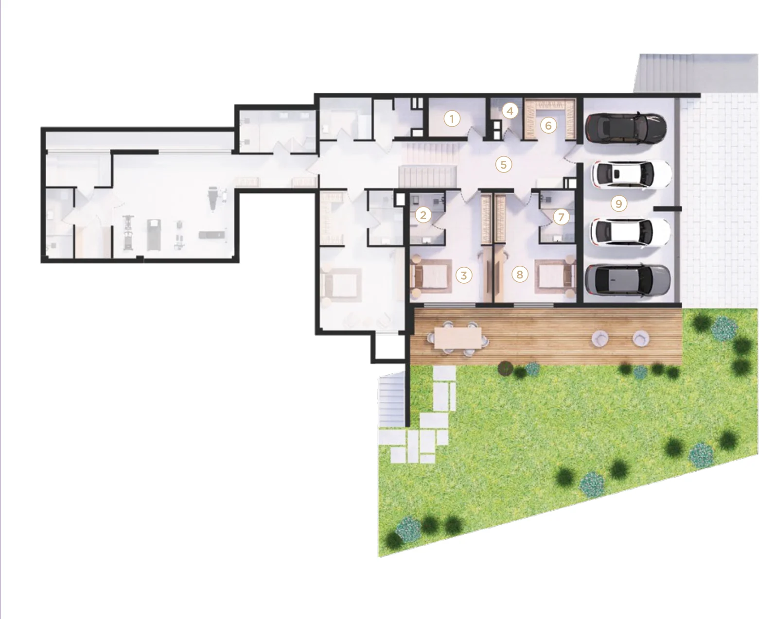 Villa Tip 1 – Alt Zemin Kat planı