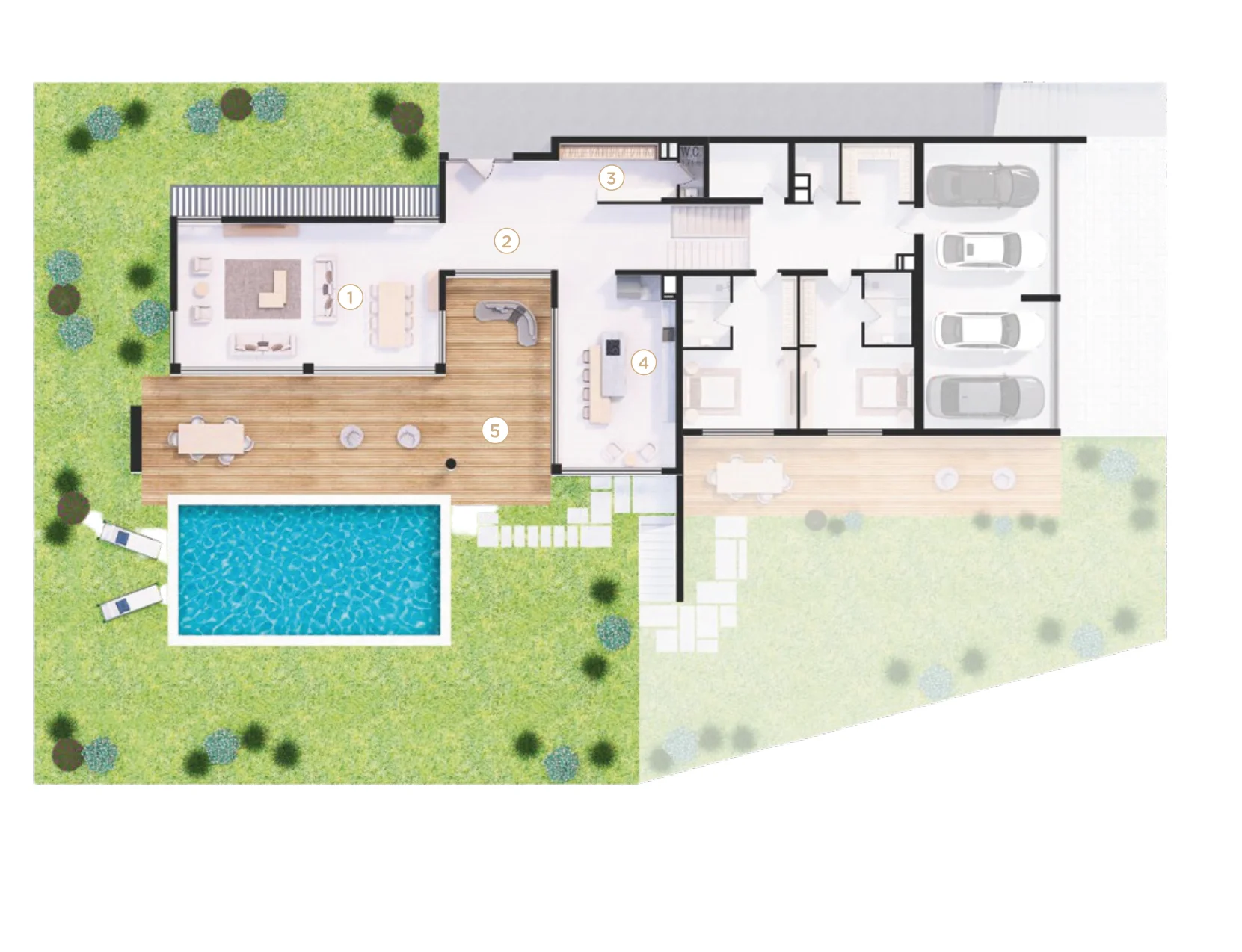 Villa Tip 1 – Zemin Kat planı
